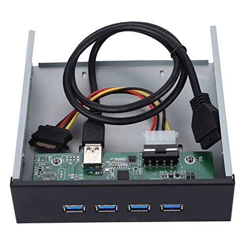 Cuifati USB3.0-Frontplatte für Optisches Laufwerk, 5,25-Zoll-19-PIN-zu-USB3.0-CD-Treiber 4-Port-Hub Hub-Frontplatte CD-ROM-Erweiterung Mobiles Rack, USB-Hub für Optische Laufwerk-Frontplatte von Cuifati