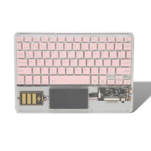 Cuifati Ultradünne Bluetooth-Tastatur mit Touchpad, 7 Farben mit Hintergrundbeleuchtung, Tragbare -Wireless-Tastatur, Wiederaufladbare Kleine Tastatur für Mehrere Geräte für von Cuifati