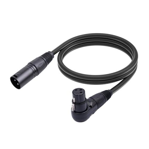 Cuifati XLR-Mikrofonkabel mit Rechtwinkliger Buchse auf Geraden Stecker, 90-Grad-Buchse auf Gerades Steckerkabel 3-polig auf 3-polig, XLR-Adapterkabel für Lautsprecher, (1,8 m/5,9 Fuß) von Cuifati