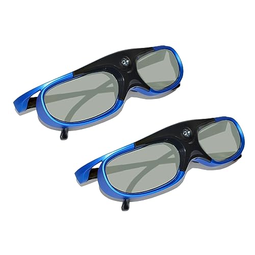 DLP Link 3D-Brille, Wiederaufladbare Active Shutter-Brille mit 144 Hz für Alle DLP Link 3D-Projektoren, für XGIMI ZX4 H1, für JMGO G1 G3 X1, für BenQ, für Acer, für Optoma, für Hitachi Usw. (2 Stück) von Cuifati
