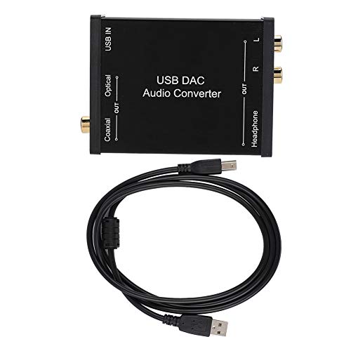 Digital-zu-Analog-Audio-Konverter, DAC Digital SPDIF Optical (Toslink) zu Analog L/R RCA & 3,5 Mm AUX-Stereo-Audio-Adapter mit Optischem Kabel USB-Audio-Soundkarte von Cuifati