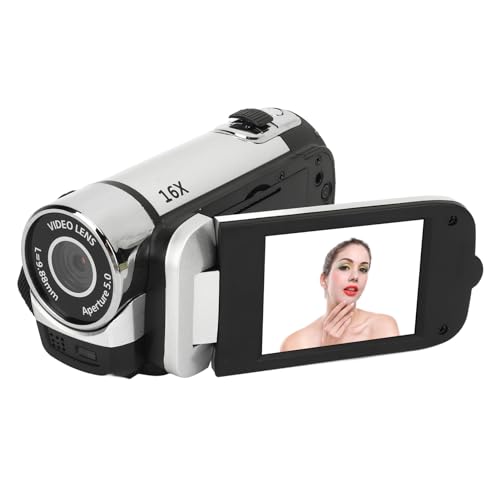 Digitalkamera, Autofokus, FHD 4K Vlogging-Kamera mit Dual-Kamera, 16 MP, 16-facher Digitalzoom, Kompaktkamera, Tragbarer Camcorder für Teenager und Erwachsene (Silver) von Cuifati