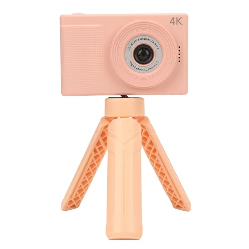 Digitalkamera mit Stativ, 1080P 40 MP Dual-Objektiv-HD-Selfie-Videokamera mit Lustigen Rahmen und Farbfiltern, Unterstützt MP3-Player-Puzzlespiele, Taschenkamera für Kinder, (PINK) von Cuifati