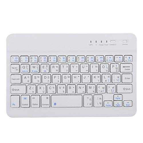 Drahtlose Bluetooth-Tastatur, 40-Stunden-Bluetooth-Tastatur in thailändischer Sprache, 7-8-Zoll-Scherenfüße Ultra Slim Drahtlose Bluetooth-Tastatur mit Volltasten und FN-Medientasten für Android/iOS von Cuifati