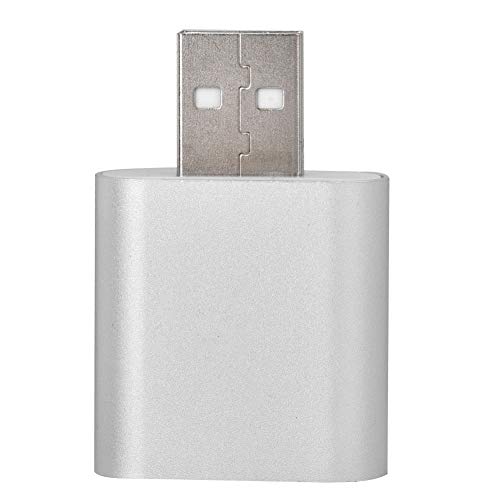 Externe Audiokarte, 7.1-Kanal Externe USB 2.0 bis 3.5 mm Stereo-Audio-Soundkarte, USB-Mikrofonadapter, Hochleistungs-3D-Stereo 7.1-Kanal-USB-Audioadapter(Silber) von Cuifati