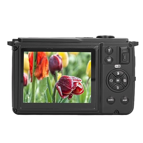 FS01 Digitalkamera für Erwachsene, 4K-FHD-Digitalkamera, Doppelobjektiv, 2,8 Zoll und 2 Zoll Dual-LCD, 16-facher Zoom, Sport-Anti-Shake, für Fotografie, Unterstützt WLAN von Cuifati