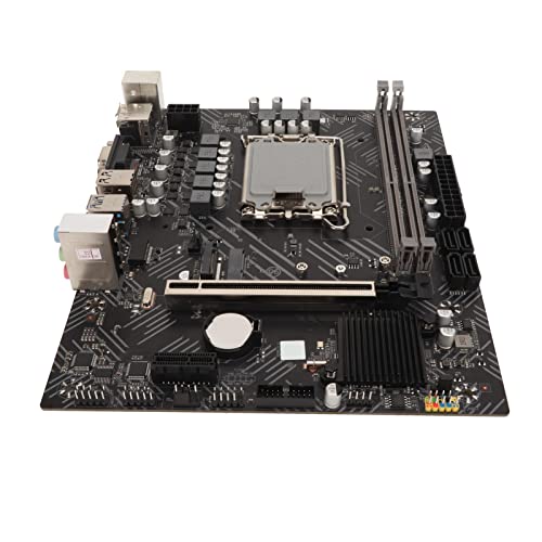 H610 Gaming Motherboard, M LGA 1700 Pin DDR4 Desktop Computer Motherboard für M.2 Core 12 Generation CPU, 2 DDR4 4 SATA3.0 M.2 WiFi BT, 1 PCIE 16X HDMI DP VGA, PXE Boot von Cuifati