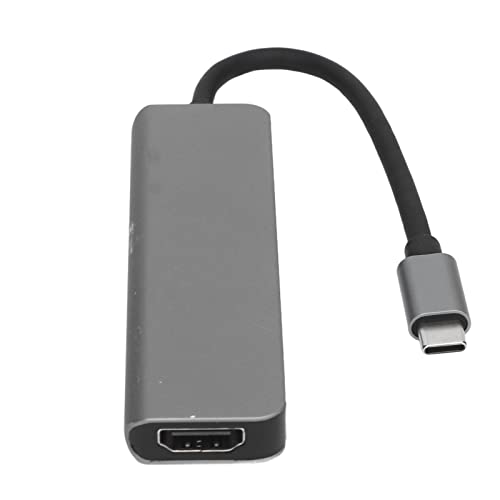 Hub, Typ C auf USB3.0 USB2.0 USB C PD PD Multiport-Dockingstation, 87 W PD, 5 Gbit/s USB 3.0, Unterstützung von 4K 30 Hz, (Grau) von Cuifati