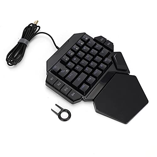 K50 RGB Kabelgebundene Gaming-Tastatur Einhand-USB-Gaming-Tastatur Kabelgebunden 35 Tasten Einhändig Blauer Schalter LED-beleuchtete Mechanische Tastatur Makrodefinition für Win 2000/Win XP/Win ME/Vis von Cuifati