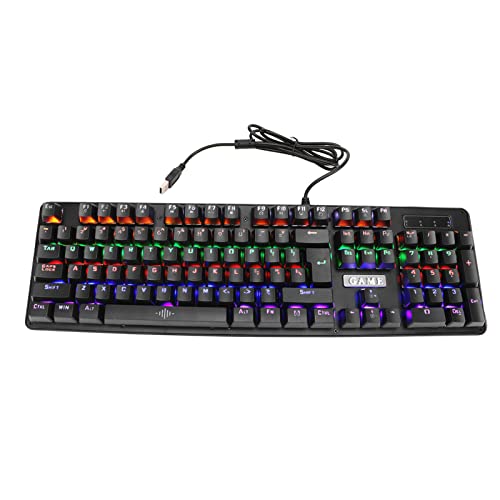 Kabelgebundene Gaming-Tastatur, 104 Tasten RGB-Tastatur mit Hintergrundbeleuchtung und blauem Schalter, aufgehängte Tastenkappen, ABS-Computer, USB-Volltaste, ergonomische mechanische Gaming-Tastatur von Cuifati
