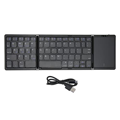 Kabellose Faltbare Tastatur mit Touchpad, 5.1, Verbindung mit Mehreren Geräten, Dreifach Faltbares Tragbares Design, Einfach zu Steuern, Umfassende Kompatibilität für IOS von Cuifati