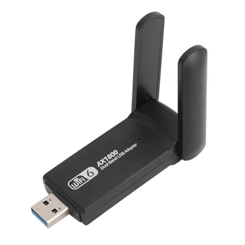 Kabelloser WLAN-Adapter für Desktop-PC, 2,4 G 5 G Dualband 1800 Mbit/s Hochgeschwindigkeits-USB3.0-WLAN-Netzwerkadapter, USB-WiFi-6-Dongle für Windows 10 11 von Cuifati