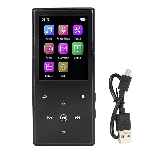 MP3-Player, Ultradünne MP3- und MP4-Musik-Player, Tragbarer HiFi-Sound-Player, Eingebauter Akku 450 MAh, 26 Mehrsprachigkeitssystem, Einfach zu Bedienen, 128 GB (32 GB) von Cuifati