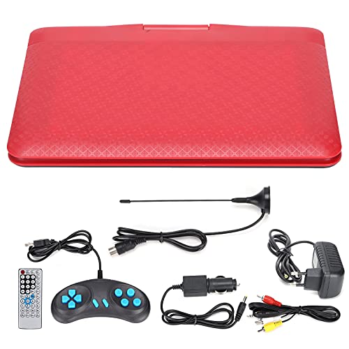 Cuifati Mobiler DVD-Player, Unterstützungsspielfunktion, Intelligente Abschaltspeicherfunktion, Geeignet für ältere Menschen, Kinder, Mittleres Alter, Junge Leute.(rot) von Cuifati