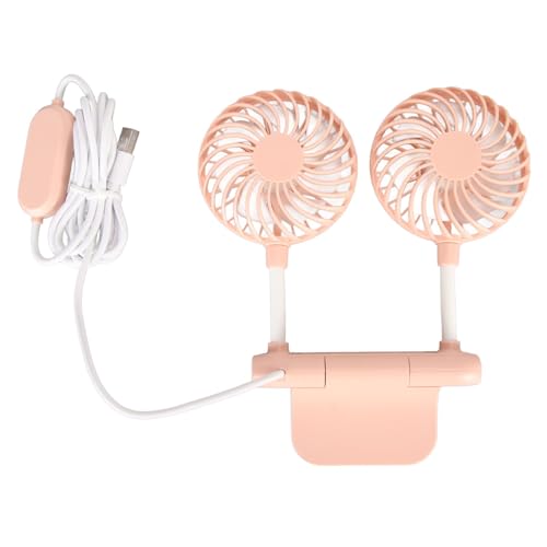 Monitorlüfter Im Clip-On-Stil mit 3 Geschwindigkeitsmodi, Doppellüftern und 6,6 Fuß Langem USB-Kabel, Platzsparendes Design, Geräuschloser Lüfter für Computer (PINK) von Cuifati