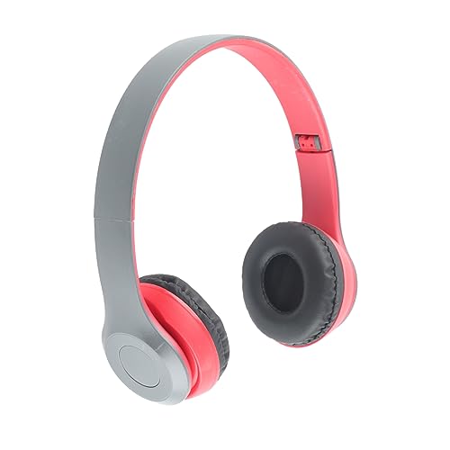 P47 -Headset, Multifunktionaler, Faltbarer Kabelloser Sportkopfhörer mit HiFi-Stereo-Sound, Technologie und Ergonomischem Design für Reisen Im Home-Office (Rot) von Cuifati