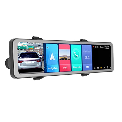 Rückspiegelkamera, 10,6-Zoll-Touchscreen-Dashcam, 120-Grad-Weitwinkel, AHD-Rückfahrkamera mit Loop-, Rückfahrkamera, Intelligenter Rückspiegel mit (4 GB RAM AR-Navigation von Cuifati