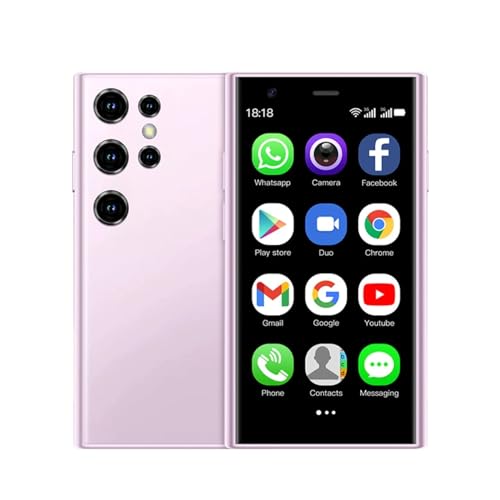 S23 Pro 3G -Smartphone, 3-Zoll-Handy aus 3D-Glas, Superkleines Handy, Dual-SIM, 2 GB RAM, 16 GB ROM für Android 8.1, Ultradünnes Mobiltelefon, 1000 MAh, das Kleinste (Lila) von Cuifati