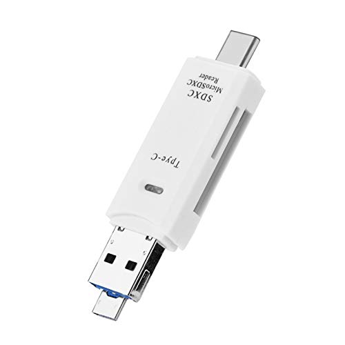 SD-Kartenleser, 3-in-1-Typ-C-Micro-USB-USB-Speicherkartenleser, SD-Kartenadapter, OTG-Kartenleser für PC, Laptop, Smartphone, Tablet, Kompatibel für Windows XP, VISTA, 7,8,10, für OS 10.4.6(Weiß) von Cuifati