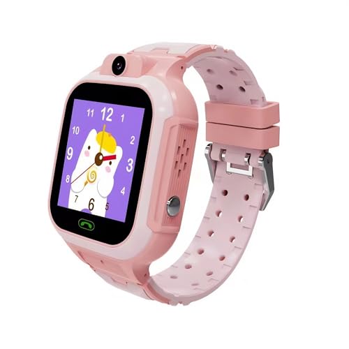 Smart Watch für Kinder, Geschenke für 4 Bis 12 Mädchen, Jungen, 4G WiFi-Sprachanruf, HD-Touchscreen-Smartwatches, Unterstützung für Kameraalarm, Videomusik-Player, (Rosa) von Cuifati
