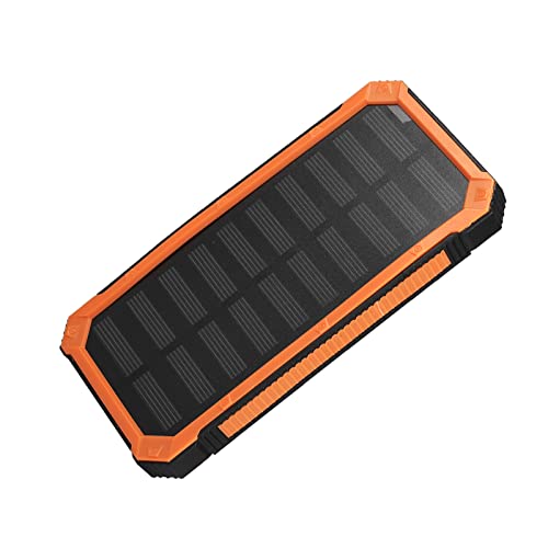 Solar Charger Power Bank 20000MAH, Bietet Dual -USB -Anschlüsse und Taschenlampe, Tragbare Drahtlose Ladegerät -Wiederaufladungsbatterie für, Kamera und Andere Digitale Produkte (ORANGE) von Cuifati