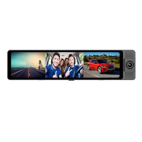 Spiegel-Dashcam, 4K 1080P FHD 3-Kanal-Rückfahrkamera für Vorder- und Rückansicht, WiFi-Auto-DVR-Kamera mit Loop-, Nachtsicht, 24-Stunden-Parküberwachung, Kollisionssensor von Cuifati