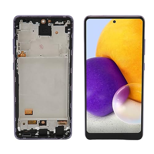 Telefonbildschirm-Ersatz für Galaxy A72 5G 4G SM A725 SM A725M DS, 6,7-Zoll-OLED-Digitizer-Touch-Display-Baugruppe mit Rahmen, 3D-empfindlicher (Lila) von Cuifati