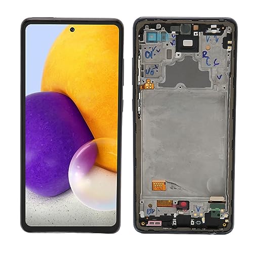 Telefonbildschirm-Ersatz für Samsung Galaxy A72 5G 4G SM A725 SM A725M DS, 6,7-Zoll-OLED-Digitizer-Touch-Display-Baugruppe mit Rahmen, 3D-empfindlicher (Schwarz) von Cuifati