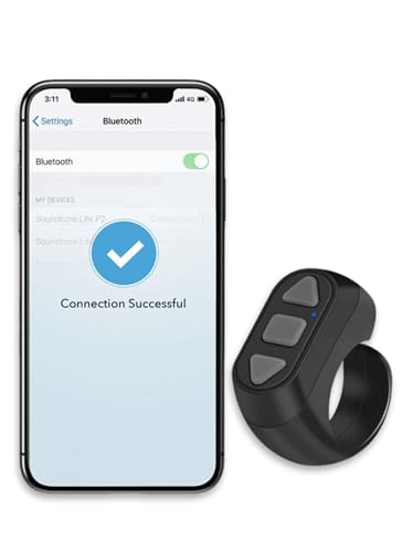 Fernbedienung, Tiktok-Scrolling-Ring, Bluetooth-Seitenwender für Kindle-App, APP Kompatibel mit IOS und Android (Schwarz) von Cuifati