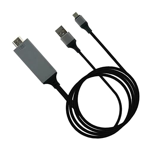 USB/Typ-C-zu-HDML-Netzteilkabel, 5,5-Zoll-USB-C-zu-HDMI-Kabel, HDML-Splitter-Netzkabel für Telefon-Laptop- (Schwarz) von Cuifati
