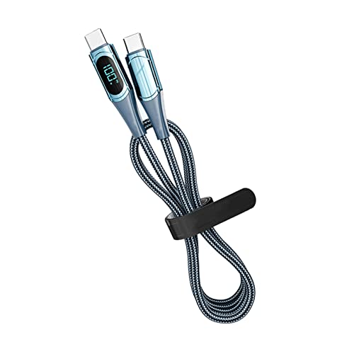 USB C auf USB C Kabel PD 100W 6,6 FT LED Digitalanzeige Typ C Ladekabel, Schnellladung, Kompatibel mit Samsung Galaxy S22/S21/S20/Ultra/MacBook/ipad Pro 12.9/11/Air/ (Blau) von Cuifati