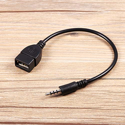 USB-Typ-A-Buchse, OTG-Konverter-Adapterkabel, 3,5-mm-Stecker, Audio-AUX-Buchse für Stabile und Verlustfreie Übertragung mit U-Disk-Autoradio-Dekodierung von Cuifati