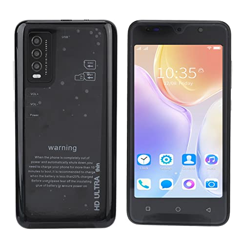 Y30S Entsperrtes Smartphone, Entsperrtes 5,0-Zoll-HD-Vollbild-Handy für Android 6, Dual-SIM-Face-ID, 2 GB RAM, 32 GB ROM, Ultradünne Smartphones, 128 GB Erweiterbare Quad-Core-Mobiltelefone(Schwarz) von Cuifati