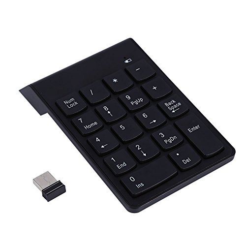 Yoidesu Portable 2.4G Wireless Numeric Keypad Auto Sleep 18 Keys Wireless Silent Number Pad mit -USB-Empfänger für Laptop, Notebook, Desktop, Surface Pro, PC von Cuifati