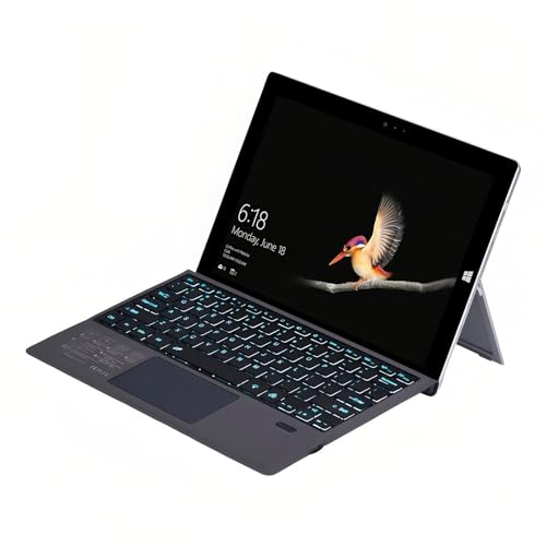 für Microsoft Surface Pro Type Cover, Ultradünne Tragbare Kabellose -Tastatur mit Trackpad für Surface Pro7 Pro6 Pro5 Pro4 Pro3, Eingebauter Akku, Lange Stand-by-Zeit von Cuifati