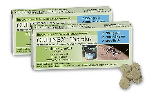 Culinex Tabletten Tab plus 2x10 Tabletten gegen Mücken in der Regentonne, Mückenmittel gegen Stechmücken mit dem biologischen Wirkstoff Bacillus Thuringiensis Israelensis Culinex Tabletten Tab plus 2x10 Tabletten gegen Mücken in der Regentonne, Mückenmittel gegen Stechmücken mit dem biologischen Wirkstoff Bacillus Thuringiensis Israelensis von Culinex