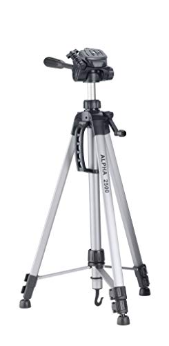 CULLMANN - 52125 - Alpha 2500 Stativ mit 3-Wege-Kopf - Auszugshöhe 165 cm - Packmaß 67 cm - Tragfähigkeit 2 - 5 kg - Gewicht 1277 g - Silber - Load capacity: 1277 g von Cullmann