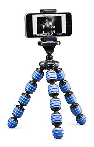 Cullmann Alpha 350 Mobile Flexibles Ministativ mit Smartphone-Halterung, blau, Tragfähigkeit 1 kg, 204g leicht, 50024, 350 Mobile (23 cm) von Cullmann