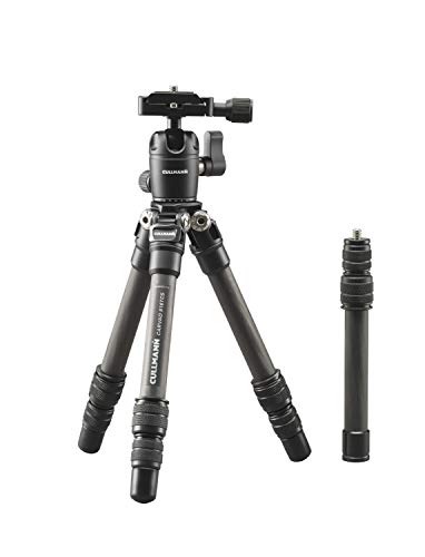 CULLMANN - 56814 - CARVAO 816TCS - Reisestativ aus Carbon - Max. 70,5cm Auszugshöhe - Packmaß 27cm - Tragfähigkeit 4kg - Gewicht 445g - Schwarz von Cullmann