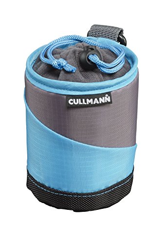 Cullmann Kleine 98632 und Wasserabweisende Schutz-Tasche für Kamera-Objektiv, Cyan/Grau, Lens Container, 80 x 100 x 80 mm von Cullmann