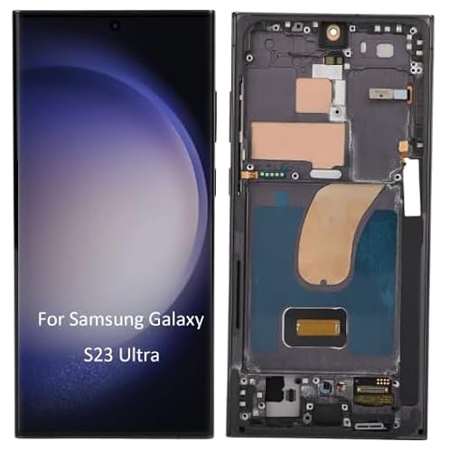 Culnflun OLED-Bildschirm Ersatz mit Rahmen, 6.8 Zoll OLED Original OLED Display Touchscreen Digitizer Baugruppe, Telefon-Touchscreen-Baugruppe für Galaxy S23 Ultra 5G SM S918B EU (Lila) von Culnflun