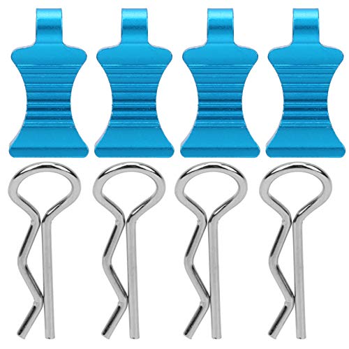 Culnflun RC Body Shell Clips Pin, 4pcs R -Typ Aluminiumlegierung RC -Karosserie -Clip -Stift mit Befestigungshalterung für 1/8 1/10 1/12 RC -Autos (Blau) von Culnflun