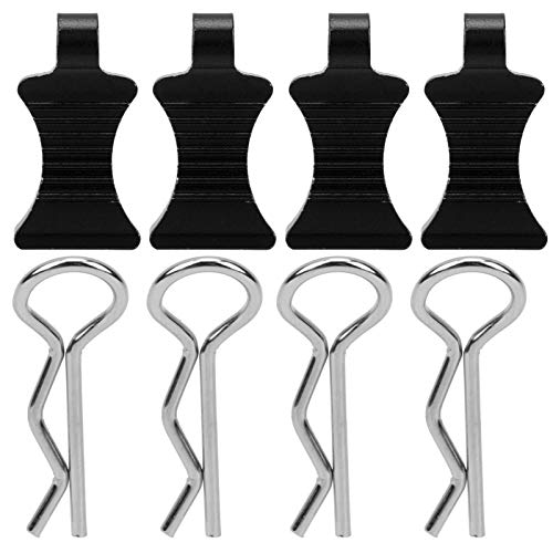 Culnflun RC Body Shell Clips Pin, 4pcs R -Typ Aluminiumlegierung RC -Karosserie -Clip -Stift mit Befestigungshalterung für 1/8 1/10 1/12 RC -Autos (Schwarz) von Culnflun