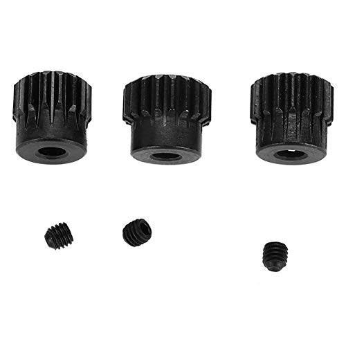 Culnflun RC-Motorritzel, Chromstahl, rostfrei, Stellschraube, Kombination für 1/10 RC-Autos, Motor mit 3,175 mm Welle, schwarz, 48DP 13T 14T 15T 16T 17T 18T 19T 20T 21T 22T 23T (16T 17T 18T) von Culnflun