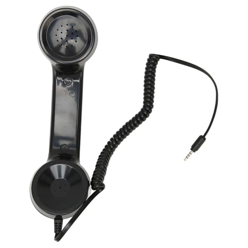 Culnflun Retro 3.5mm Telephone Handset, Vintage Phone Handset Reduce Cell Phone Radiation, Mic Speaker Handheld Receiver for Mobile Phones Computers (Black) von Culnflun