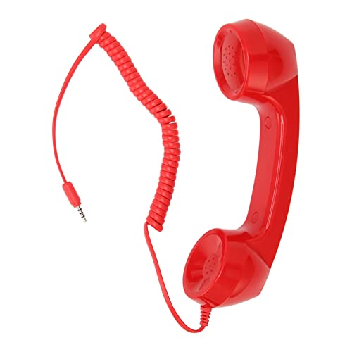 Culnflun Retro 3.5mm Telephone Handset, Vintage Phone Handset Reduce Cell Phone Radiation, Mic Speaker Handheld Receiver for Mobile Phones Computers (Red) von Culnflun