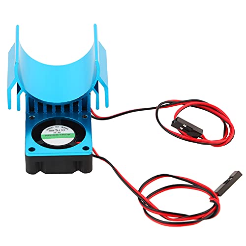 RC -Motor Kühlkörper Twin Kühllüfter Hochleistungs -Aluminiumlegierung Langlebiger Wärmeabteilung für 1/10 -Skala Elektro -RC -Auto Blau Silber Gold (Blau) von Culnflun