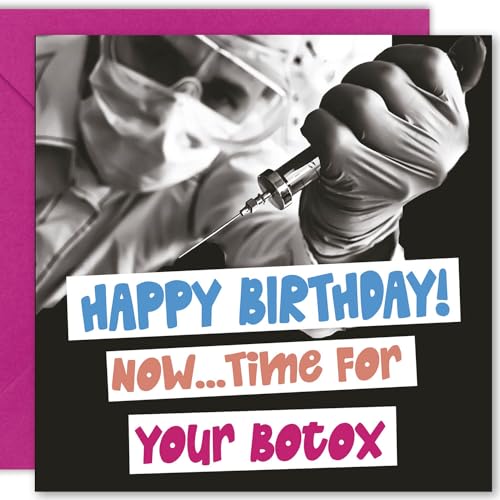 Cult Kitty,Time For Your Botox,Unhöfliche Geburtstagskarte für Sie,Lustige Geburtstagskarte für Frauen,Geburtstagskarte Freundin Frau,Happy Birthday Karten für sie von Cult Kitty