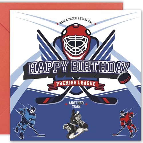 Cult Kitty - Eishockey Geburtstagskarte - Lustige Geburtstagskarte für Ihn - Hockey Papa Geburtstagskarte - Papa Geburtstagskarte - Karten für Ehemann, Ehefrau, Freund, Freundin oder Opa von Cult Kitty