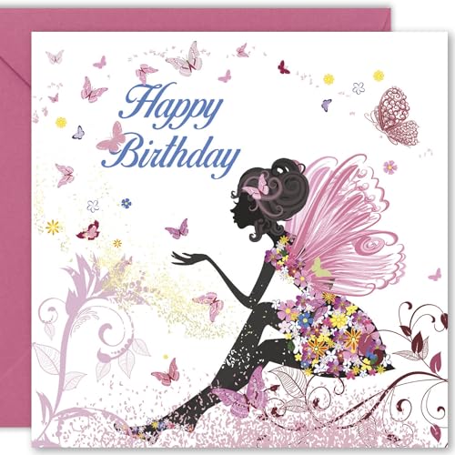 Cult Kitty Geburtstagskarten Frauen – Fee Happy Birthday – Schwester Geburtstagskarte, Freund Geburtstagskarte weiblich, lustige Geburtstagskarten für Frauen von Cult Kitty